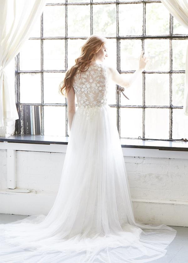 Flowery A-Line Wedding Dress